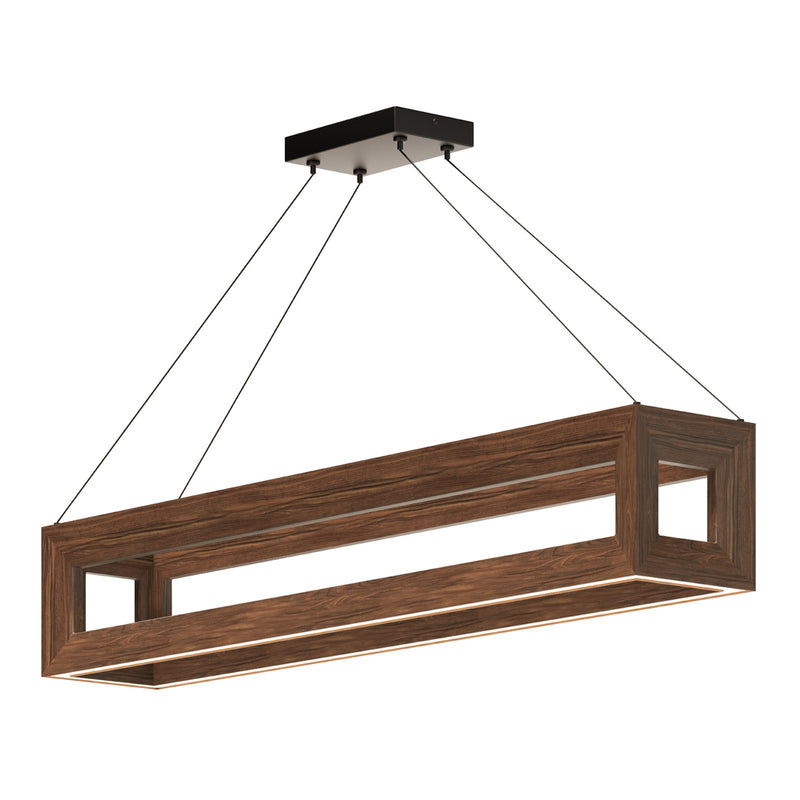 Kuzco Morina 42in 1-Light LED Linear Pendant | Walnut Wood and White Silicone Diffuser | Kitchen Island & Dining Room | Model LP32942-WT
