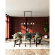 Kuzco Torres 38in 8-Light Linear Pendant | Industrial Clear Ribbed Glass and Matte Black | Dining Room & Kitchen Island | Model LP335838MBCR