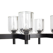 Kuzco Lucian 52in 10-Light Linear Pendant | Classic Clear Crystal and Urban Bronze with Alabaster Diffuser | Dining Room | Model LP338052UBCC
