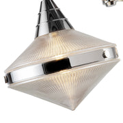 Kuzco Willard 41in 2-Light Linear Pendant | Industrial Polished Nickel Steel and Clear Prismatic Opal Glass | Kitchen Island | Model LP348241PNPG