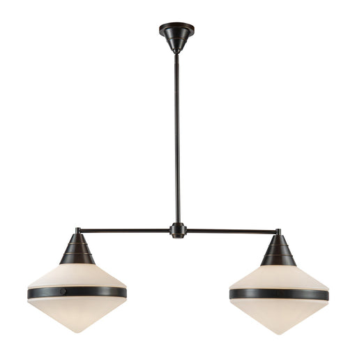 Kuzco Willard 41in 2-Light Linear Pendant | Urban Bronze and Opal Matte Glass | Kitchen Island & Dining Room | Model LP348241UBOP