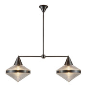 Kuzco Willard 41in 2-Light Linear Pendant | Urban Bronze and Clear Prismatic Glass | Kitchen Island & Dining Room | Model LP348241UBPG