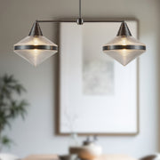 Kuzco Willard 41in 2-Light Linear Pendant | Urban Bronze and Clear Prismatic Glass | Kitchen Island & Dining Room | Model LP348241UBPG
