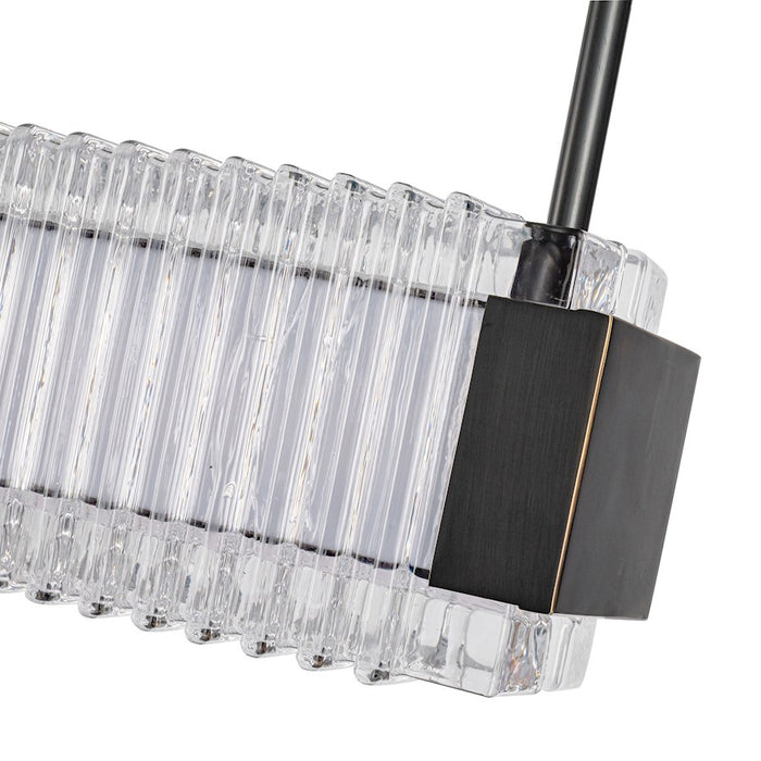 Alora Alai 47" Linear Pendant, Bronze/Ribbed/Clear Ribbed