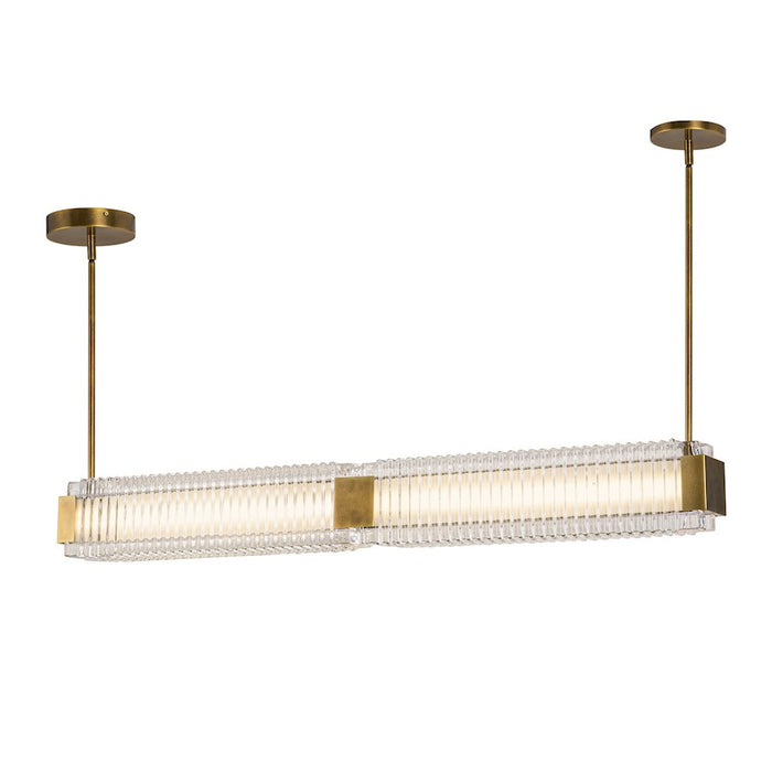 Alora Alai 47" Linear Pendant, Brass/Ribbed/Clear Ribbed - LP374247VBCR-UNV