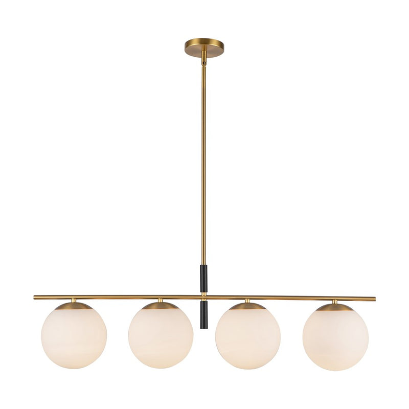 Kuzco Zuri 37" Socket Linear Pendant, Gold/Opal Glass/Opal Glass - LP421437BGOP