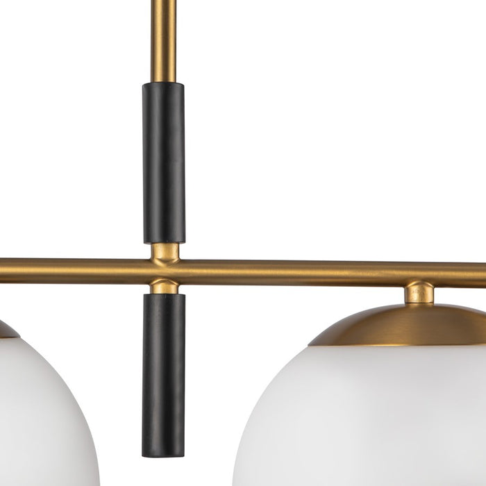 Kuzco Zuri 37" Socket Linear Pendant, Gold/Opal Glass/Opal Glass