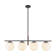 Kuzco Zuri 37" Socket Linear Pendant, Black/Opal Glass/Opal Glass - LP421437MBOP