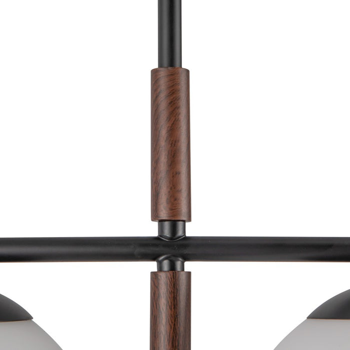 Kuzco Zuri 37" Socket Linear Pendant, Black/Opal Glass/Opal Glass