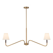 Kuzco Sloan 30" Gold Linear Pendant, Brushed Gold/White Linen - LP445242BGWL