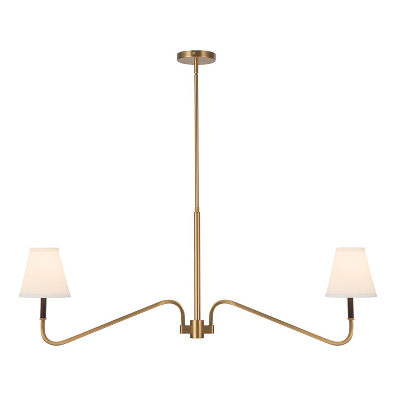 Kuzco Sloan 30" Gold Linear Pendant, Brushed Gold/White Linen - LP445242BGWL