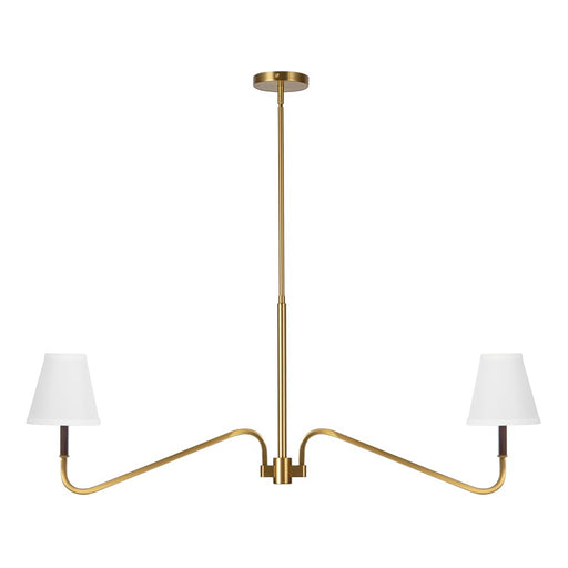 Kuzco Sloan 30" Gold Linear Pendant, Brushed Gold/White Linen