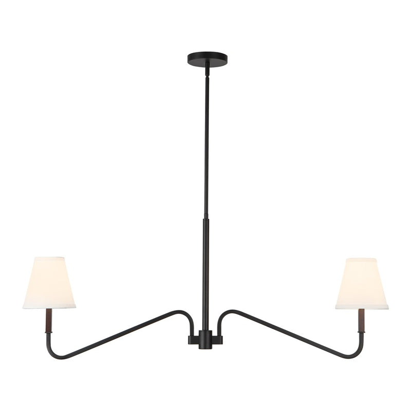 Kuzco Sloan 30" Blk Linear Pendant, Matte Black/White Linen - LP445242MBWL