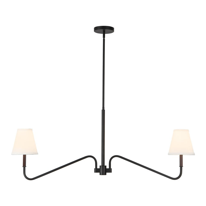 Kuzco Sloan 30" Blk Linear Pendant, Matte Black/White Linen - LP445242MBWL