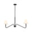 Kuzco Sloan 30" Black Linear Pendant, Matte Black/White Linen