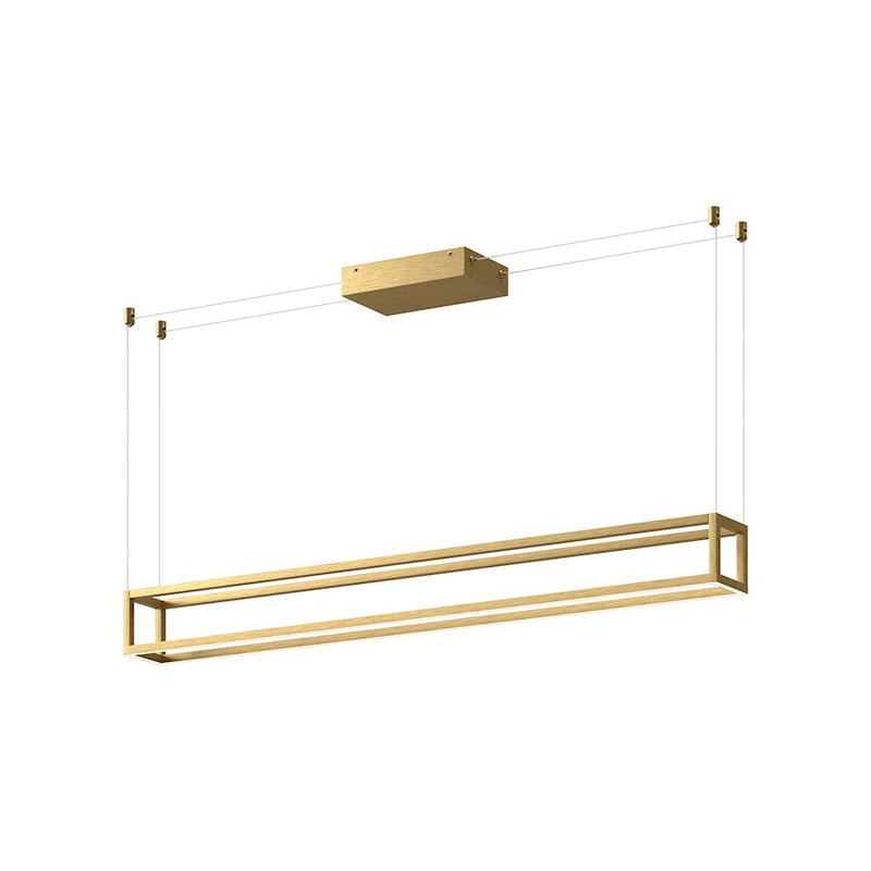 Kuzco Plaza 47in LED Linear Pendant | Brushed Gold Aluminum and White Silicone Diffuser | Kitchen Island & Dining Room | Model LP45548-BG-UNV