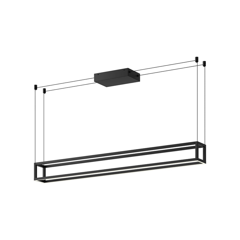 Kuzco Plaza 47in LED Linear Pendant | Black Aluminum and White Silicone | Kitchen Island & Dining Room | 5180lm 3000K 90CRI | Model LP45548-BK-UNV