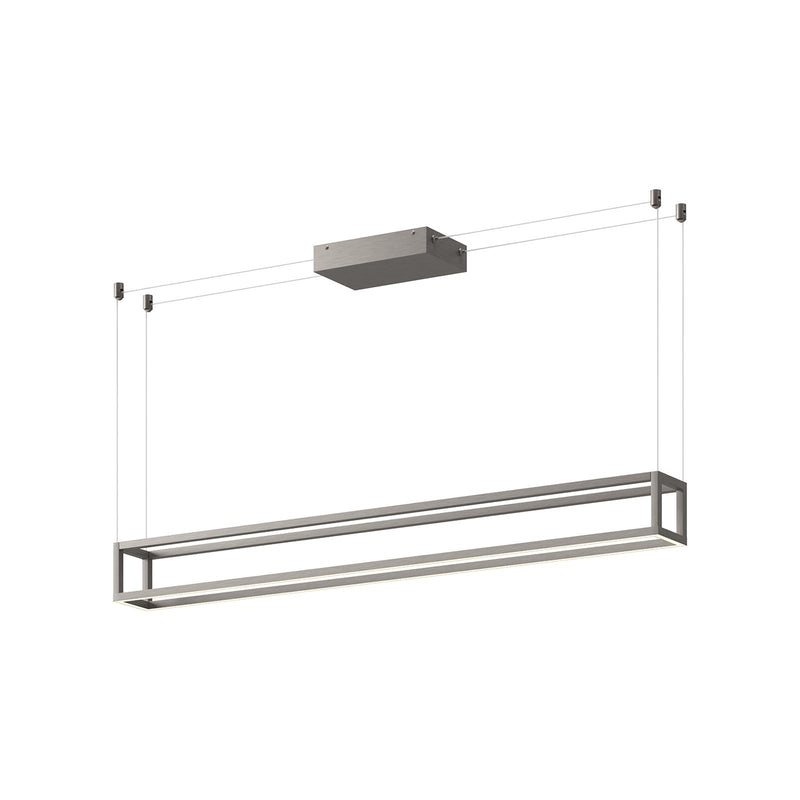 Kuzco Plaza 48in 1-Light LED Linear Pendant | Black Aluminum and White Silicone | Kitchen Island & Dining Room | Model LP45548-BN-UNV