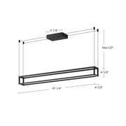 Kuzco Plaza 48in 1-Light LED Linear Pendant | Black Aluminum and White Silicone | Kitchen Island & Dining Room | Model LP45548-BN-UNV