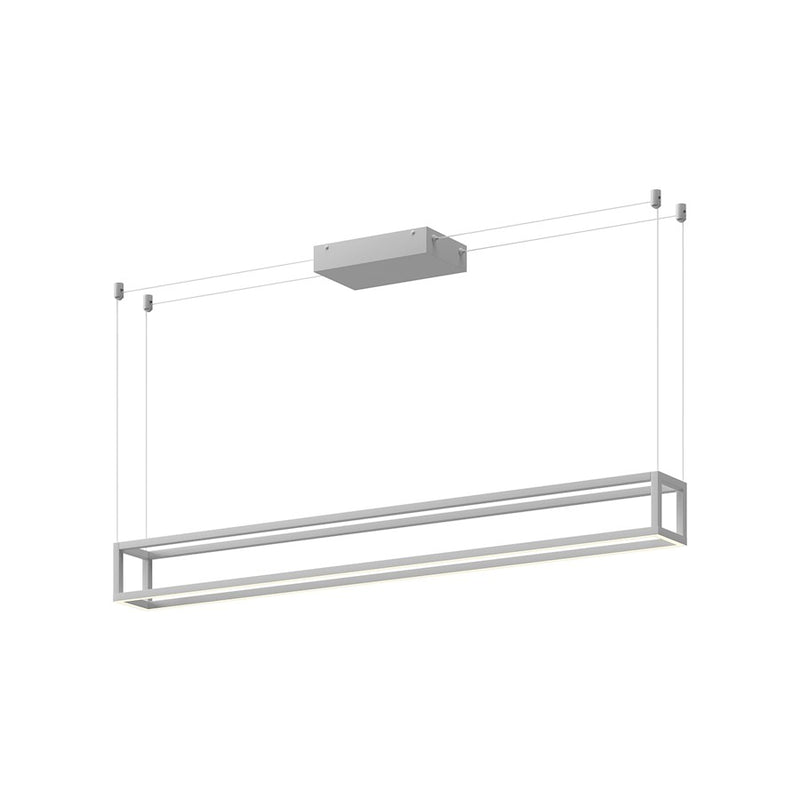 Kuzco Plaza 48in LED Linear Pendant | Modern White Aluminum and White Silicone Diffuser | Kitchen Island & Dining Room | Model LP45548-WH-UNV