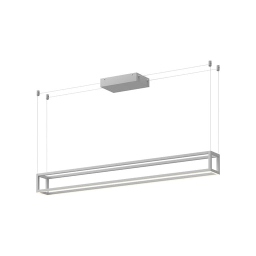Kuzco Plaza 48in LED Linear Pendant | Modern White Aluminum and White Silicone Diffuser | Kitchen Island & Dining Room | Model LP45548-WH-UNV