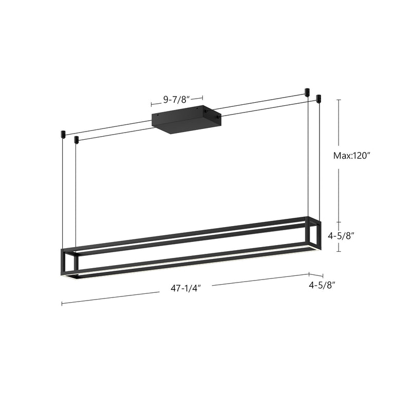 Kuzco Plaza 48in LED Linear Pendant | Modern White Aluminum and White Silicone Diffuser | Kitchen Island & Dining Room | Model LP45548-WH-UNV