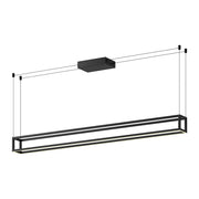 Kuzco Plaza 60in LED Linear Pendant | Modern Black Aluminum and White Silicone Diffuser | Kitchen Island & Dining Room | Model LP45560-BK-UNV