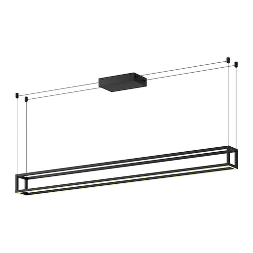 Kuzco Plaza 60in LED Linear Pendant | Modern Black Aluminum and White Silicone Diffuser | Kitchen Island & Dining Room | Model LP45560-BK-UNV