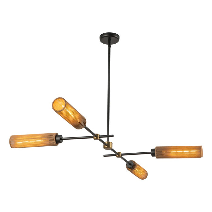 Kuzco Colby 52" Socket Linear Pendant, Black/Tan Jute/Cotton - LP491452MBTJ