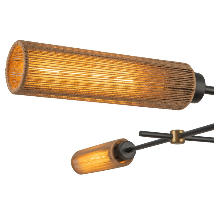 Kuzco Colby 52" Socket Linear Pendant, Black/Tan Jute/Cotton