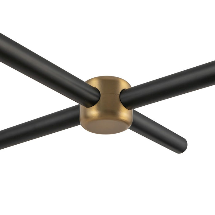 Kuzco Colby 52" Socket Linear Pendant, Black/Tan Jute/Cotton