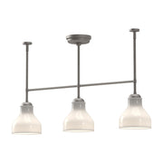 Kuzco Westlake 34in 3-Light Linear Pendant | Brushed Nickel and Glossy Opal Glass | Kitchen Island & Dining Room | Model LP540334BNGO