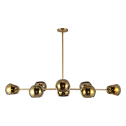 Kuzco Alora Mood Willow 48in 8-Light Linear Pendant | Brushed Gold/Copper Glass and Clear/Copper/Opal/Smoked Glass | Kitchen | Model LP548848BGCP