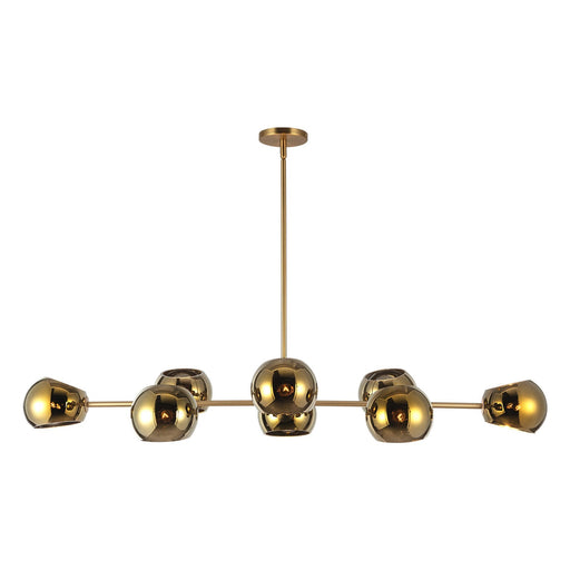 Kuzco Alora Mood Willow 48in 8-Light Linear Pendant | Brushed Gold/Copper Glass and Clear/Copper/Opal/Smoked Glass | Kitchen | Model LP548848BGCP