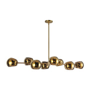 Kuzco Alora Mood Willow 48in 8-Light Linear Pendant | Brushed Gold/Copper Glass and Clear/Copper/Opal/Smoked Glass | Kitchen | Model LP548848BGCP
