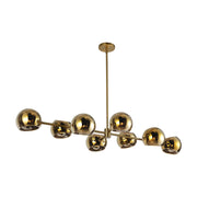 Kuzco Alora Mood Willow 48in 8-Light Linear Pendant | Brushed Gold/Copper Glass and Clear/Copper/Opal/Smoked Glass | Kitchen | Model LP548848BGCP