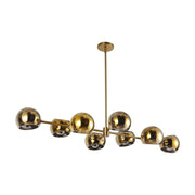 Kuzco Alora Mood Willow 48in 8-Light Linear Pendant | Brushed Gold/Copper Glass and Clear/Copper/Opal/Smoked Glass | Kitchen | Model LP548848BGCP