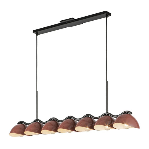 Kuzco Atlas 42" Socket Linear Pendant, Black/Burgundy/Steel - LP57642-BK-BGD