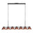 Kuzco Atlas 42" Socket Linear Pendant, Black/Burgundy/Steel