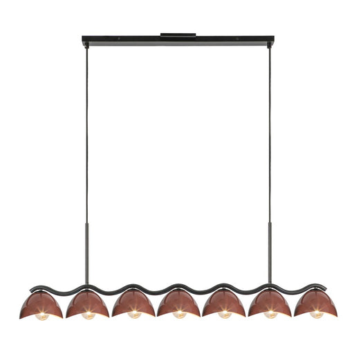 Kuzco Atlas 42" Socket Linear Pendant, Black/Burgundy/Steel