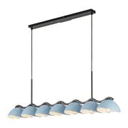 Kuzco Atlas 42" Socket Linear Pendant, Black/Cerulean/Steel - LP57642-BK-CER