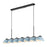Kuzco Atlas 42" Socket Linear Pendant, Black/Cerulean/Steel - LP57642-BK-CER
