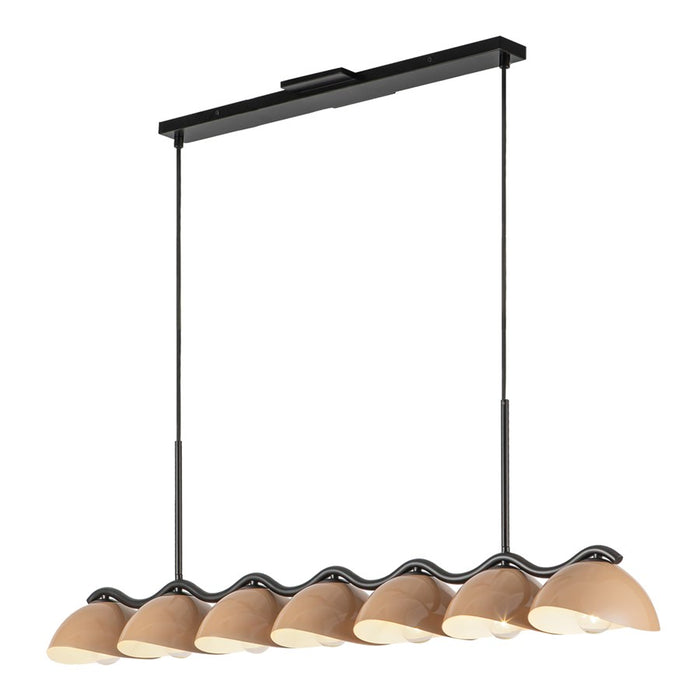 Kuzco Atlas 42" Socket Linear Pendant, Black/Peach/Steel Shade - LP57642-BK-PEC