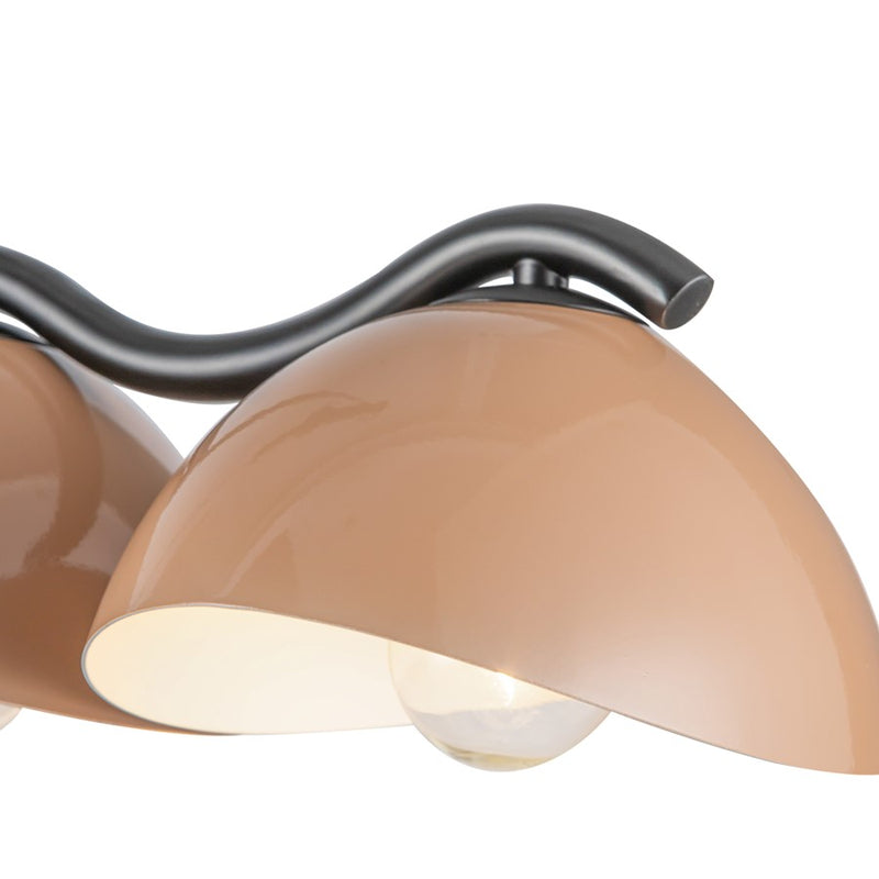 Kuzco Atlas 42" Socket Linear Pendant, Black/Peach/Steel Shade