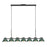 Kuzco Atlas 42" Socket Linear Pendant, Black/Pine Green/Steel
