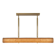 Kuzco Maris 42" LED Linear Pendant, Brushed Gold/Rattan Shade - LP602042BG-UNV