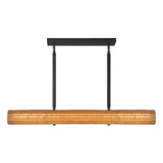 Kuzco Maris 42" LED Linear Pendant, Matte Black/Rattan Shade - LP602042MB-UNV