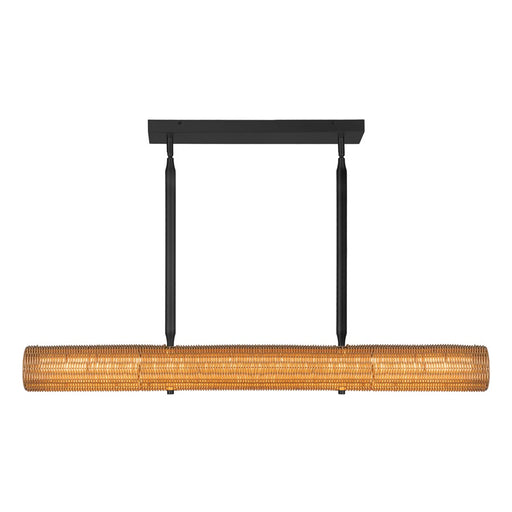 Kuzco Maris 42" LED Linear Pendant, Matte Black/Rattan Shade - LP602042MB-UNV