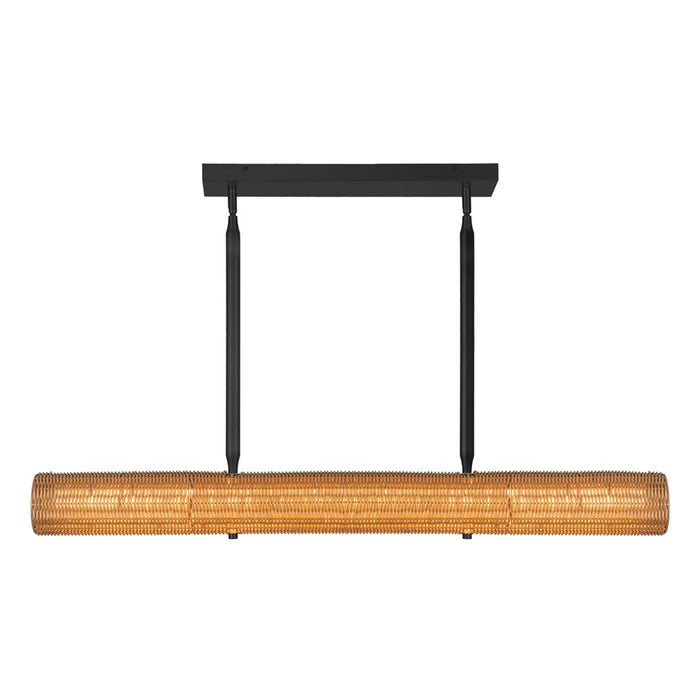 Kuzco Maris 42" LED Linear Pendant, Matte Black/Rattan Shade - LP602042MB-UNV