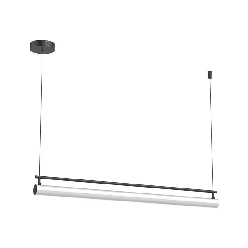 Kuzco Gramercy 48" LED Linear Pendant, Black/Frosted Glass